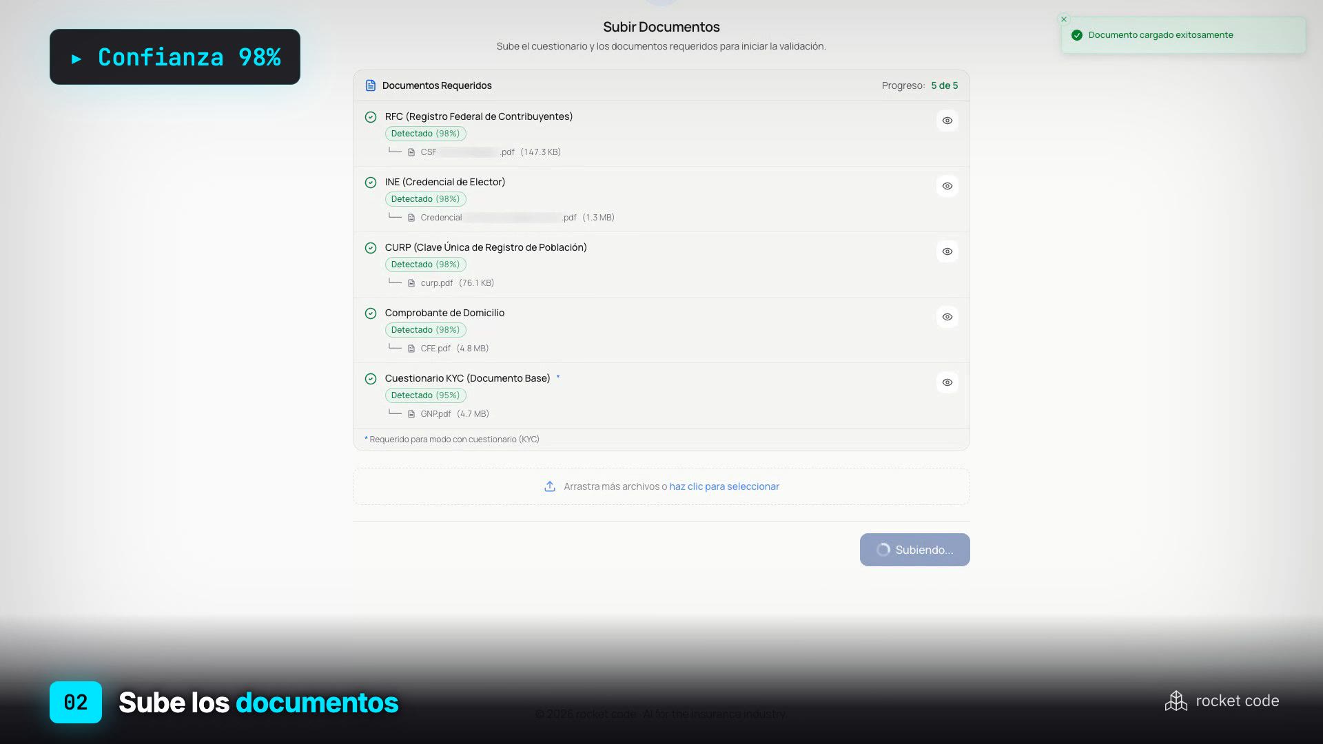 orbit connect · carga de documentos con checklist del expediente y detección automática